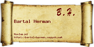Bartal Herman névjegykártya